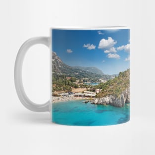 Paleokastritsa bay at Corfu, Greece Mug